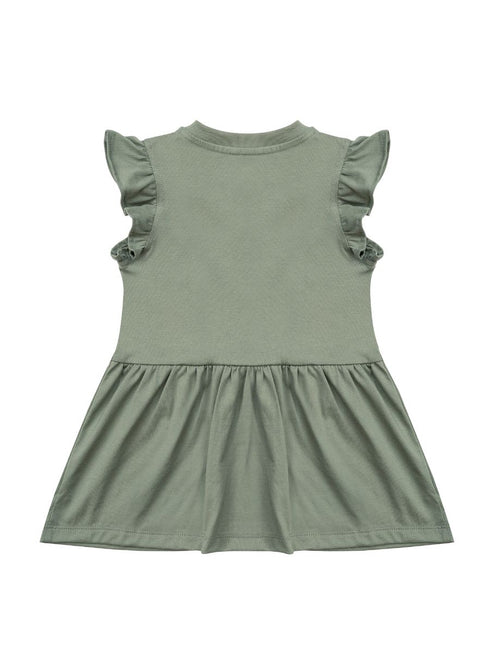 Girls cotton dress in Green